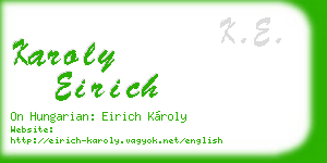 karoly eirich business card